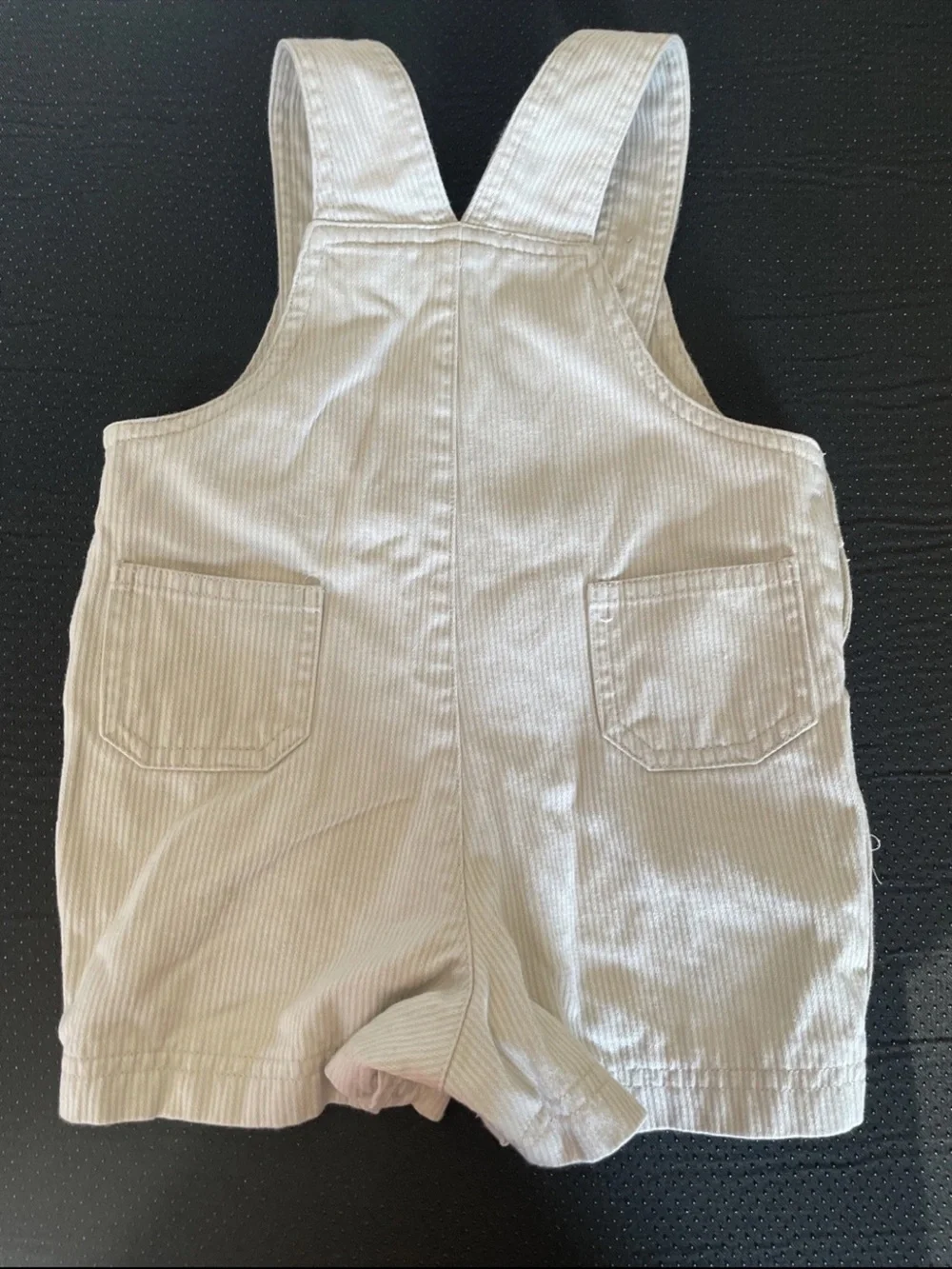 Little Me Beige Corduroy Overalls with Blue Whale and Red Boat
